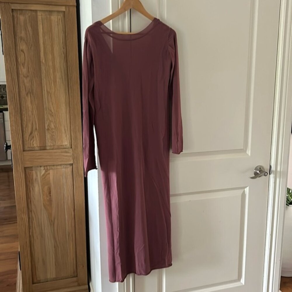ZARA mauve knit scoop back dress small midi